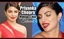 Priyanka Chopra Emmy's Makeup Tutorial & Hairstyle │ Ponytail & Red Lips Look for Indian Skin Tone!