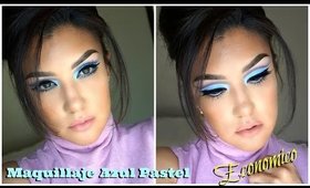 Maquillaje Azul Pastel PRIMAVERA + Compras Mercado / Spring makeup tutorial Blue | auroramakeup