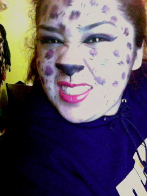 halloween cat look, inspired by Jasmine J purple feline vixen tutorial :)