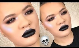 Grunge Glam 💀 | Black Lips & Blue Highlight