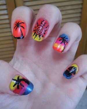 I call these the summer doodle nails.