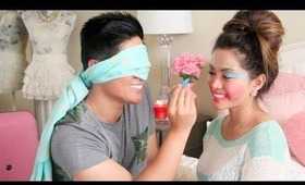 Blindfolded Makeup Challenge With My Boyfriend! ♡ - ThatsHeart