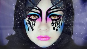 Makeup of the Zodiac is a monthly makeup series where I visualize how each sign would look like if brought to life.  This look is for Aquarius.

I used Mehron Clown White as the base and used exclusively Sugarpill eyeshadows.  Over the black I used Wolfe FX Paint in Black and for my lips I used OCC Lip Tar in Hoochie, which I suspect is expired or something because it looks bright pink but it's supposed to be purple o_O Wut.

To see the video of this transformation, click here: http://youtu.be/us7QKNSUSnc