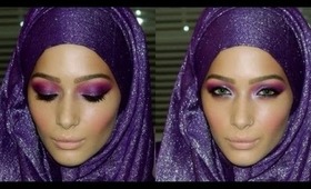 Purple & Pink Smokey Eid Makeup Tutorial Feat. Hijab-ista.com Shimmer Hijab