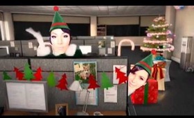 Kim Kardashian & her twin dancing in Elf Yourself