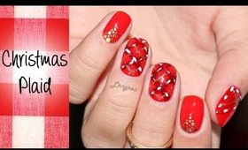 Christmas Plaid for Short Nails I No Tools