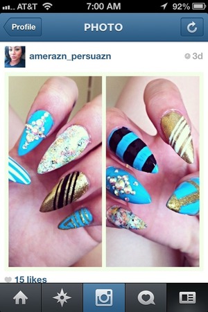 Stiletto nail with different designs