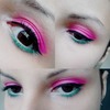 Pink and green make up