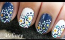 Freehand Day & Night Flower Nails  - Simple Easy Spring Nail Design for short nails DIY