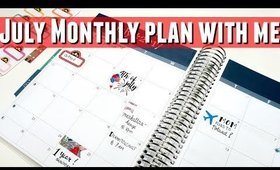 JULY Monthly Calendar Plan With Me, PWM July 2017 Calendar plan with me erin condren life planner