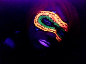 black light reflective mask.