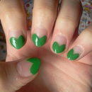 Green heart shaped stilettoo nails