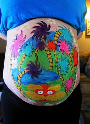Lorax belly painting.