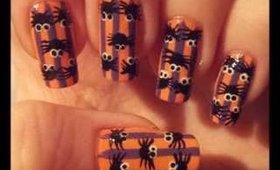 Cute Spider Nails For Halloween - Inspired by Jaemarie2008