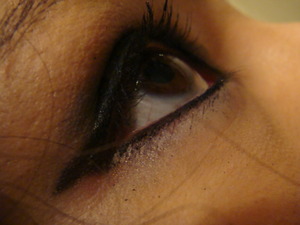 Claire's Charcoal Eye Shadow, Alway Black pencil eyeliner, and mascara but I don't remember what I used