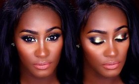 Fall Makeup Gold & Teal Smokey Eyes with Beautiful Healthy Skin with First Blush | Shlinda1