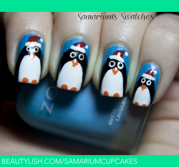 Festive Holiday Penguins! http://samariums-swatches.blogspot.com/2011 ...