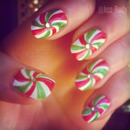 Candy Cane Swirl Nails!