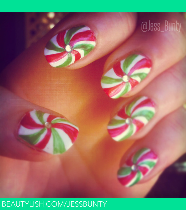 Candy Cane Swirl Nails! | Jess B.'s (JessBunty) Photo | Beautylish