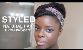 Quick Natural Hair Updo with Scarf Emmy8405