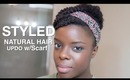 Quick Natural Hair Updo with Scarf Emmy8405