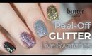 butter London Peel-Off Glitter Live Swatches | NailsByErin