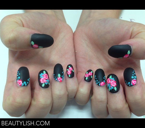 Matte acrylics with hand painted flowers | Kimberleigh H.'s Photo ...