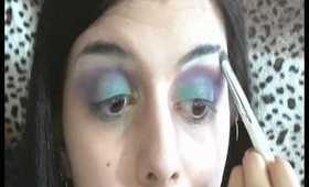 Tutoriel Maquillage violet & vert..-peacock look tutorial