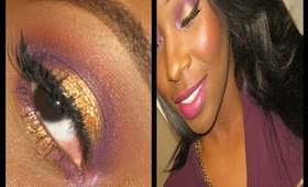 Purples & Gold Makeup tutorial Using Luxie Blending brushes