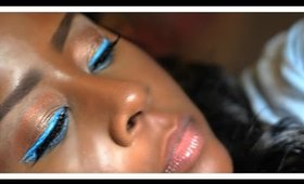 EASY 2 MIN Eyeshadow BLUE LINER|survivingbeauty2 |dark girl friendly