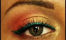 Christmas Inspired Make up with glitter liner