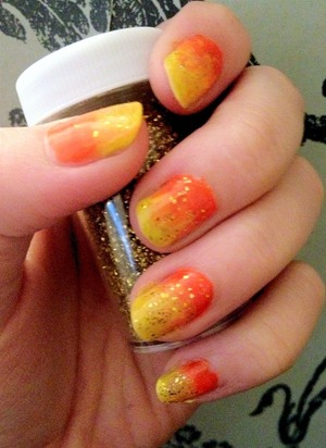 Yellow and Orange from Claire's Accessories with Gold Glitter.