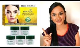 Biotique Gold Radiance Facial Kit ஆய்வு மற்றும் டெமோ | CheezzMakeup