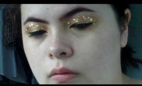 Make-Up Tutorial:- Gold flake eyes