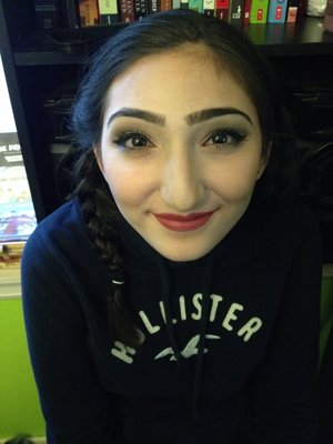 my sister did my makeup for a dance I had. 
