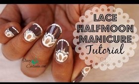 Lace Halfmoon Manicure Tutorial