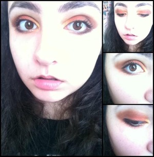 My friend asked me to do a red eye makeup look so I kind of experimented and made one up as I went along. This is the final result. :)
