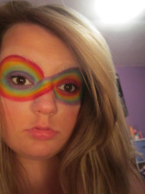 Rainbow mask.