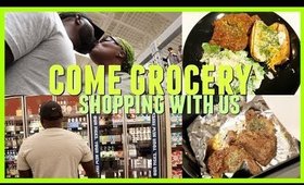 Come GROCERY SHOPPING with us! | Air Fried Garlic Butter Steak Recipe