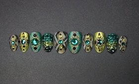Rhinestone Snakeskin Nails