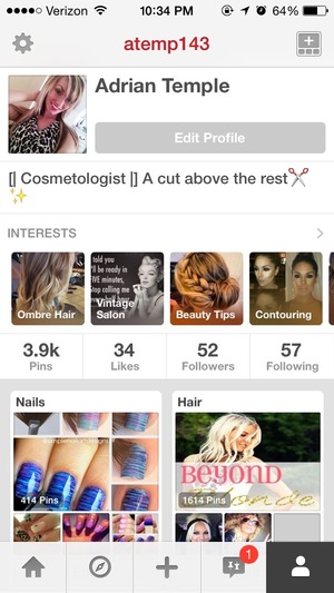 Follow me on Pinterest ladies, I follow back😇💅💇👑🎀💄💭💋👣💕