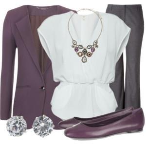 Violet an white blouse great for spring 