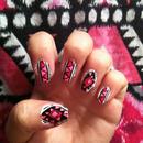Pink aztec nails