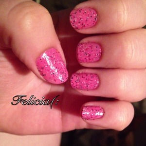 I used three coats of Hard Candy Pink Taffy. Then I used one coat of Seche Vite! 