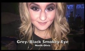 GREY-BLACK SMOKEY EYE/ COLLEGE GOING OUT LOOK