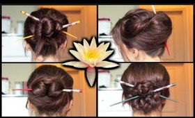 Four Chopstick Hairstyles