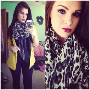 Mustard blazer from H&M, Scarf from Forever21