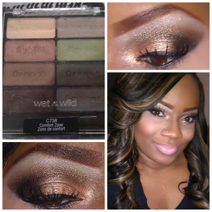 THIS LOOK CREATED USING THE COMFORT ZONE PALETTE BY WET-N-WILD.. I PURCHASED AT MY LOCAL DOLLAR GENERAL STORE FOR ONLY $5!!