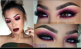 🍁 Maquillaje BORGOÑA de OTOÑO/ Fall burgundy makeup | auroramakeup