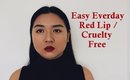 EVERYDAY RED LIP / CRUELTY FREE MAKEUP TUTORIAL